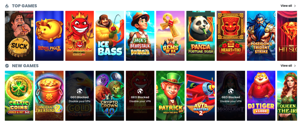 game selections at GQBet